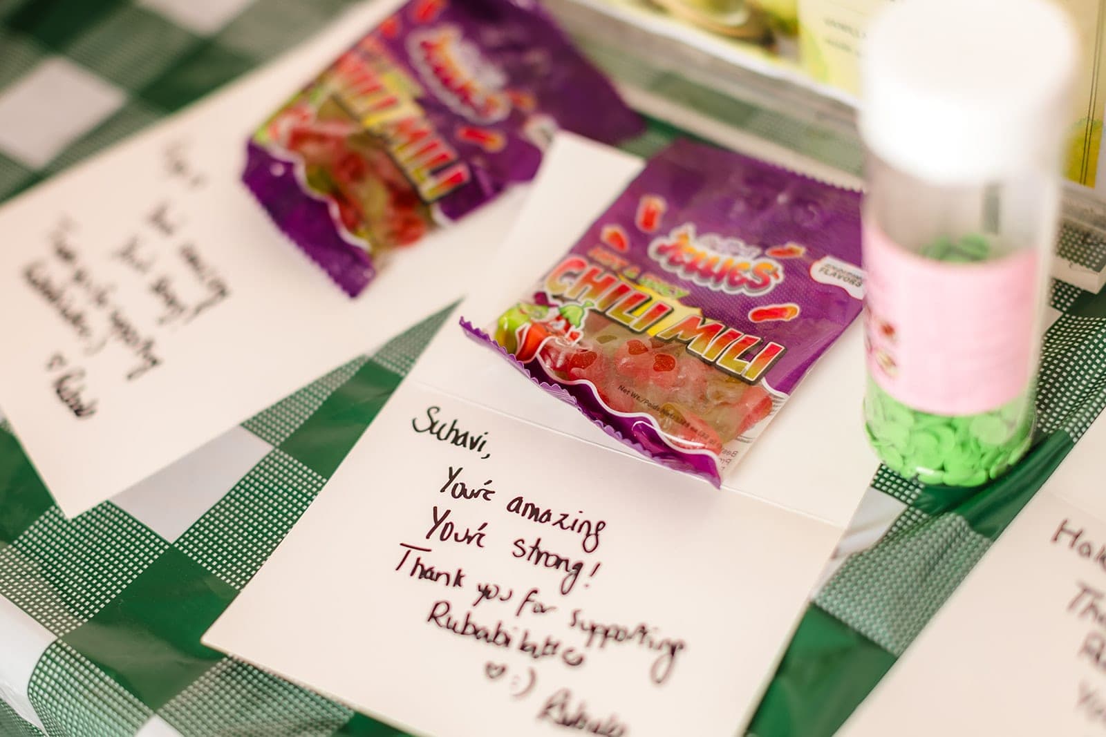 A handwritten thank-you note to a client